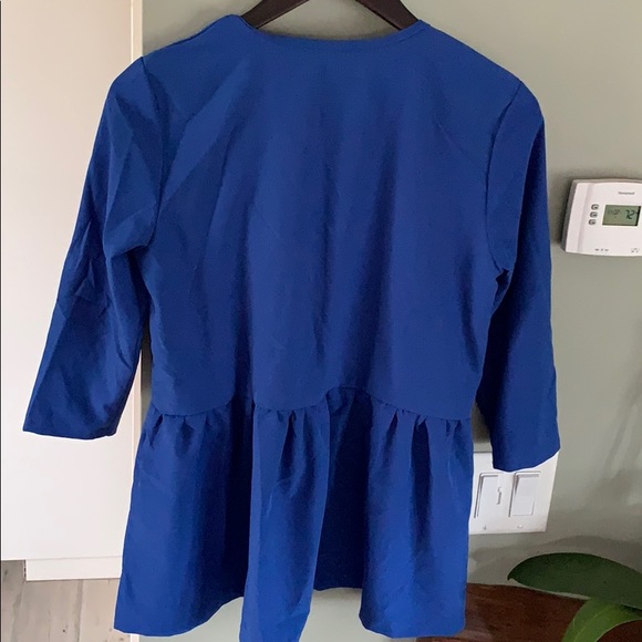 Royal Blue Peplum Blouse Size Medium - Picture 2 of 4